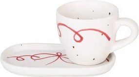 Farfurie mică decorativă vintage din ceramică, alb cu detalii albastre „Viola Bow”