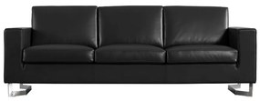 Canapea Herold, cu trei locuri, neagra