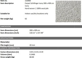 Covor design LUX tesut manual Schillinger 300x400cm