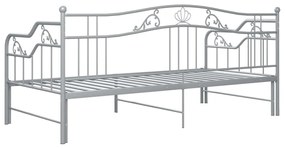 Cadru pat canapea extensibila, gri, 90x200 cm, metal Gri