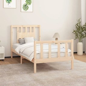 3188151 vidaXL Cadru de pat cu tăblie, 90x200 cm, lemn masiv de pin
