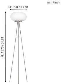 EGLO 86817 - Lampadar OPTICA 2xE27/60W
