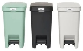 Coș cu pedală Brabantia StepUp 1008476, 10 L, Materiale ecologice, Deschidere mare, Gri deschis