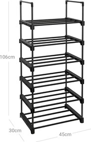 Dulap de pantofi etajat negru STORIO