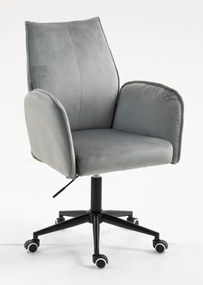 HR280K Scaun Gray din Catifea cu Bază Neagră