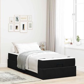 vidaXL Cadru de pat cu depozitare Negru 90 x 200 cm Catifea