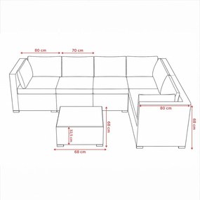 Set mobilier de grădină din ratan Avenberg MATERA