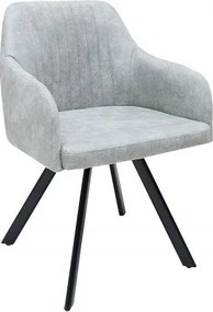 Scaun design industrial vintage cu tapiterie din microfibra, Lucca, gri stone A-38310 VC