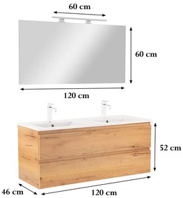 Mobilier complet de baie Vario Forte 120 stejar-stejar
