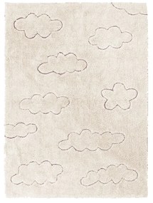 Covor pentru copii crem lavabil/țesut manual din bumbac 90x130 cm Clouds – Lorena Canals