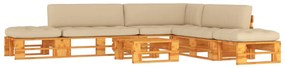 3066880 vidaXL Set mobilier paleți, 6 piese, maro miere, lemn de pin tratat