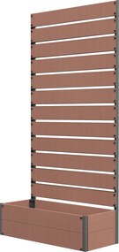 Outsunny Jardinieră ridicată cu grilaj pentru plante cățărătoare, ladă de flori de 64 L, compozit lemn-plastic și aluminiu | Aosom Romania