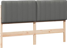vidaXL Tăblie tapițată Maro și gri deschis 150 cm Lemn de pin masiv