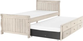 Pat cu pat suplimentar, alb antic, 90x200, ANTIKO
