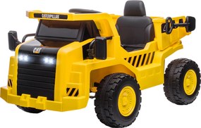 AIYAPLAY Excavator de Călărit cu Licență, cu Telecomandă, Tractor pentru Copii cu Cupă, Lopată, Muzică, Difuzor, Faruri, 110x70.5x61.5 cm, Galben