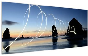 Tablou - plaja în apus de soare (120x50 cm), în 40 de alte dimensiuni noi
