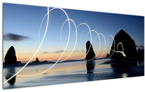 Tabloul - plaja în apus de soare (120x50 cm)