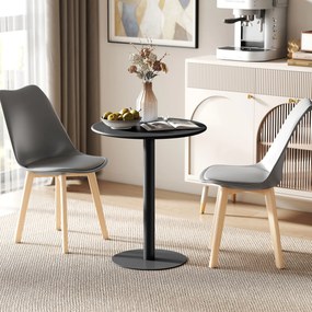 HOMCOM Masă de Dining Rotundă și Modernă pentru 2 Persoane din Oțel, Neagră | Aosom Romania