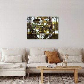 Tablou - Colaj geometric pe fundalul pădurilor nordice (70x50 cm)