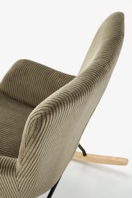 Fotoliu tip balansoar Belmiro velvet olive H92 cm