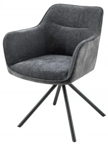Set de 2 scaune pivotante Verona, gri inchis