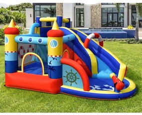 Castel gonflabil acvatic în formă de navă cu suflantă de 550W