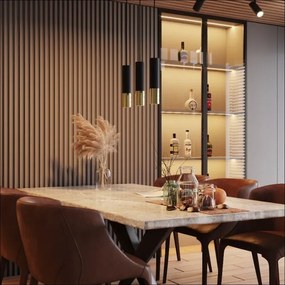 Lustră pe cablu LOOPEZ 1xGU10/40W/230V neagră/aurie Sollux SL.0952