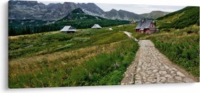 Tablou - Peisaj montan cu case (120x50 cm)