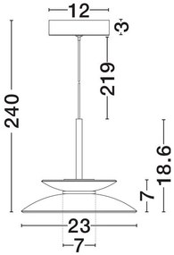 Lustra LED design ambiental Esti maro inchis 23cm