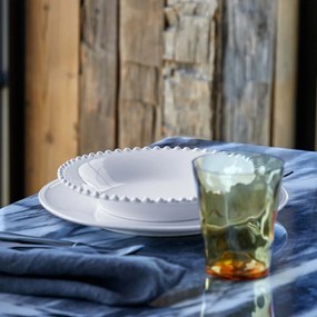 Farfurie adâncă din gresie ceramică Costa Nova Pearl, ⌀ 24 cm, alb