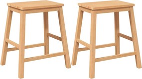 vidaXL Scaune de bar 2 buc din lemn masiv cauciuc