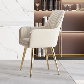 Scaun bej pentru bucătărie, soft, cu cotieră , în stil art nouveau - 2 buc. Deprimo j040379185 by Deprimo