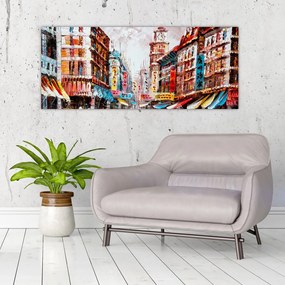 Tablou - Hong Kong, pictură în ulei (120x50 cm)