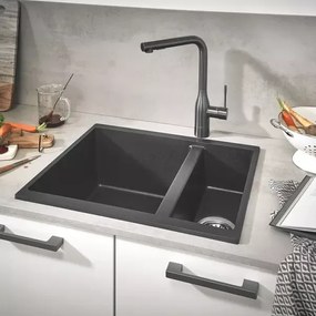 Baterie bucatarie cu dus extractabil Grohe Essence inalta antracit periat Hard Graphite