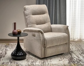 Fotoliu recliner Jamal stofa bej H105 cm