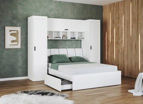 Set dormitor alb pat tapitat - Blanco - Configuratia 16