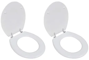 vidaXL Capace WC, 2 buc., alb, MDF