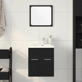 vidaXL Set de mobilier de baie din 2 piese din lemn de stejar negru