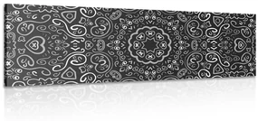 Tablou Mandala iubirii în design alb-negru