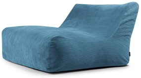 Fotoliu bean bag albastru cu tapițerie din catifea reiată Sofa Lounge – SLOWDOWN
