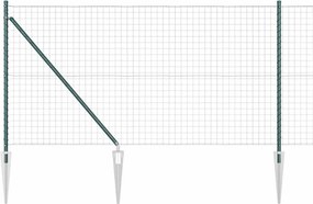 vidaXL Gard cu Stâlp Verde 1 x 25 m Oțel și PVC