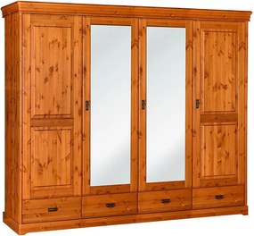 Dulap lemn masiv natur Florence, 253 × 62 × 218 cm