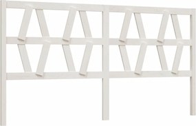 vidaXL Tăblie de pat, alb, 206x4x100 cm, lemn masiv de pin