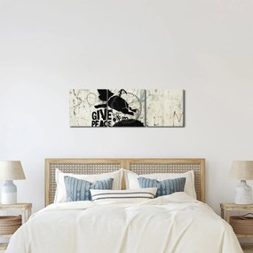 Tablou - Elefant deasupra solului (cu ceas) (90x30 cm)