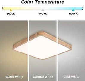 Brilagi - Lampă LED dimabilă WOODLINE SQUARE LED/80W/230V stejar 60x60 cm + telecomandă