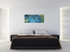 Tablou - Frunzele plantelor tropicale (120x50 cm)