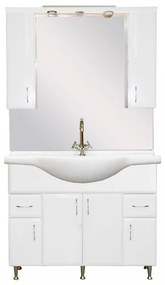 Mobilier complet de baie Bianca Plus 105, alb lucios