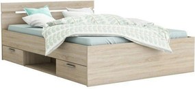 Cadru pat MICHIGAN NEW 140x200, stejar sonoma, PAL/metal, cu sertare p