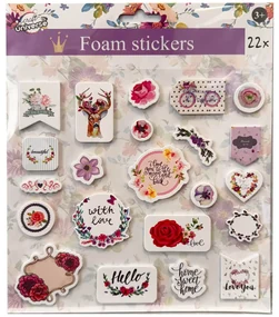 Colorat Flowers autocolant spumă 22 bucăți