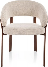 Scaun lemn tapitat Nagoja D 255 bej deschis/nuc- H79 cm